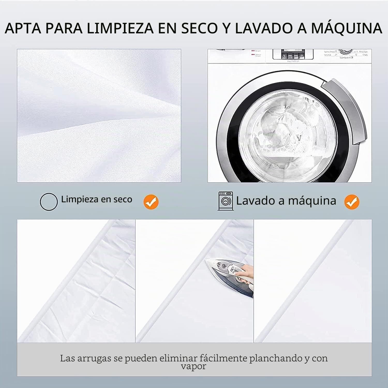Fondo de Fotografía de 3 x 3,6 M, Fondo Fotográfico de 100% Poliéster con 8 Pinzas Grandes de Estudio, Pantalla Blanco para Fotografía, Video, Estudio, Cine, Televisión
