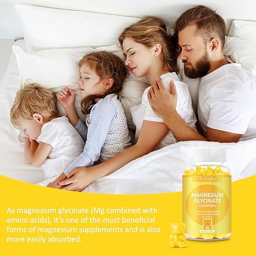 Miniatura 5 de Gomitas de glicinato de magnesio de 500 mg, sin azúcar para adultos y niños, gomitas de magnesio para dormir, alivio del estrés y muscular, apoya la