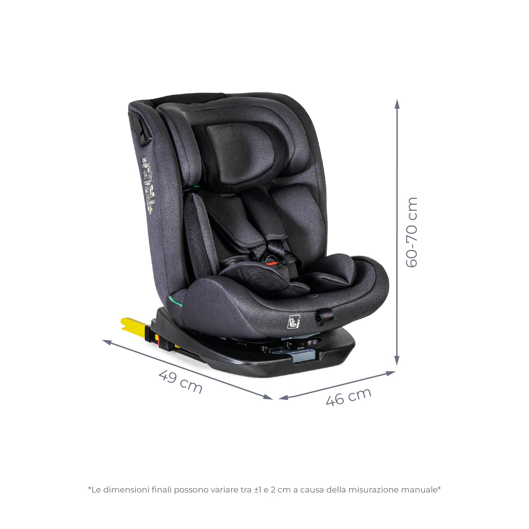 MS BabyWorld – CORFÚ – Seggiolino auto I-Size Gruppo 0/1/2/3 | 40-150 cm | Isofix e Top Tether | Dalla nascita ai 12 anni (0-36 kg) | In senso contrario di marcia fino a 18 kg | Girevole a 360º
