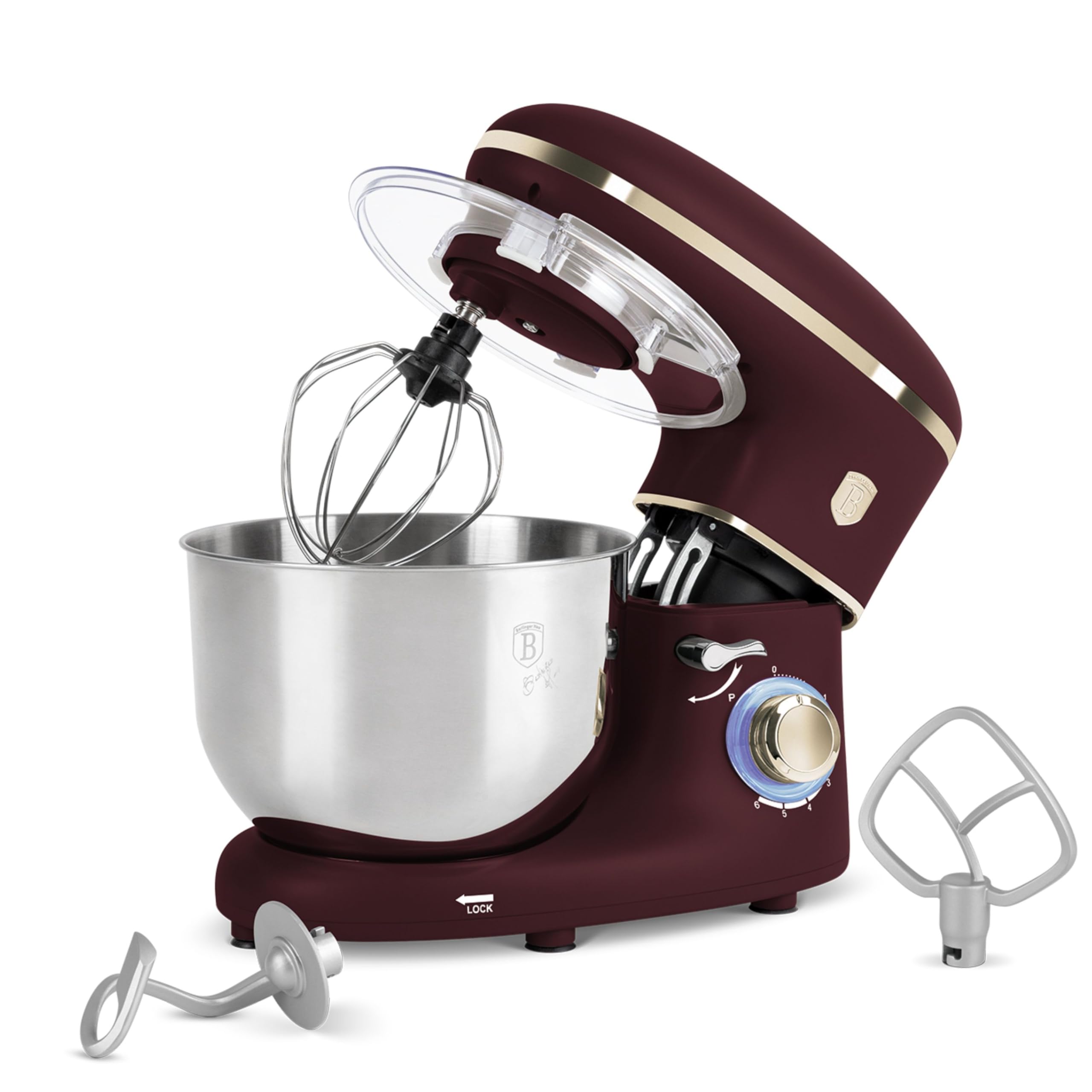 Berlinger Haus Leonardo Collection Robot kuchenny z miską ze stali nierdzewnej, 6 l, 1300 W, 6 biegów, z funkcją pulsu
