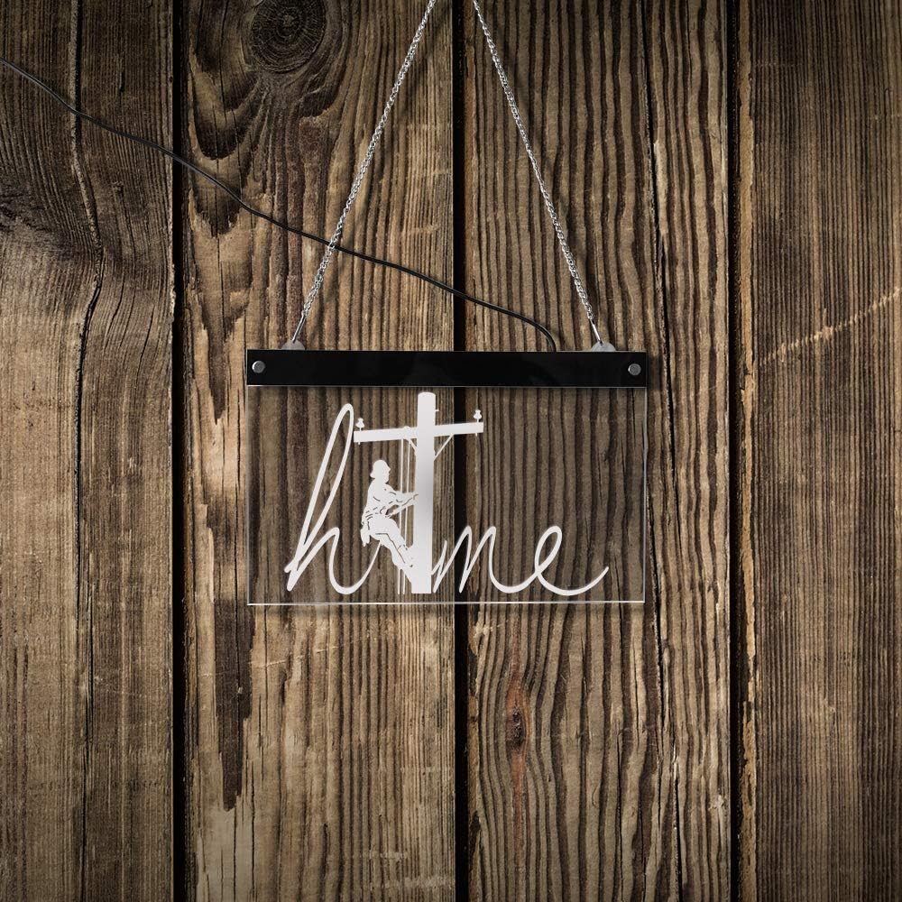 The Geeky Days Personalized Power Lineman LED Neon Sign Lighting Decor Journeyman Electrician Sign Custom Multi-Color LED Wall Art Lineman Gift