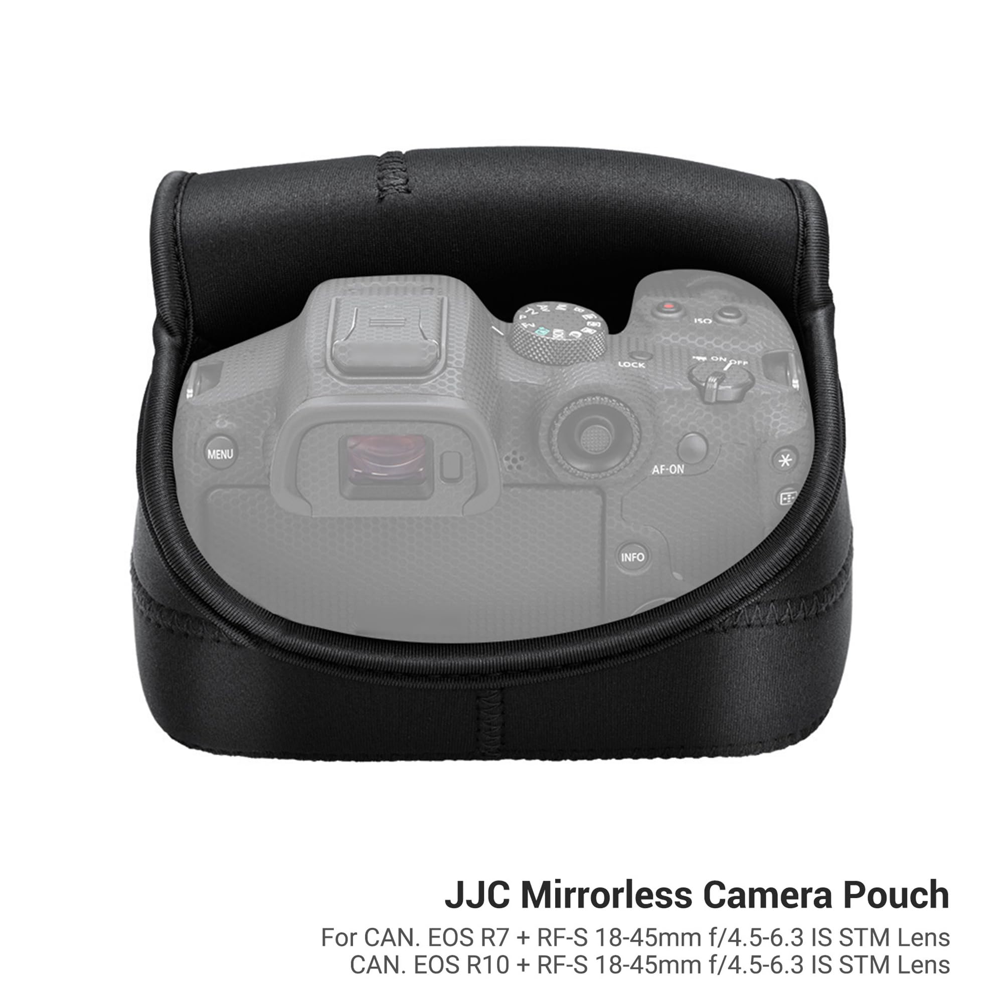 JJC Étui de Protection Ultra Léger sans Miroir pour Leica Q3, Canon EOS R7 R10 avec Objectif RF-S 18-45 mm et Autres Appareils Photo Numériques Compacts, Noir, Étui pour Appareil Photo