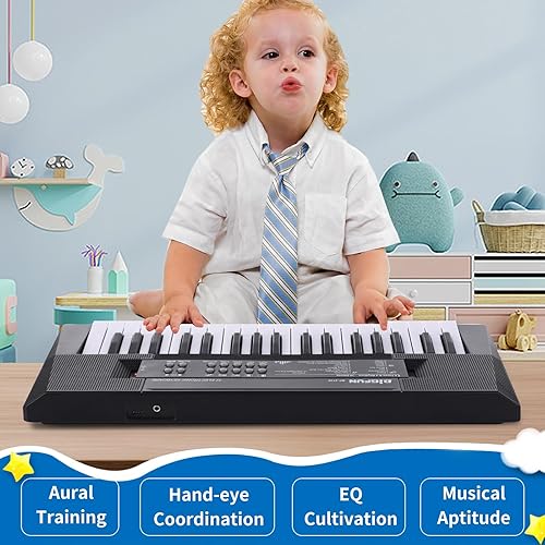 Miniatura 8 de Teclado de piano para niños, teclado de música portátil de 37 teclas, aprendizaje temprano, música electrónica, instrumento de piano para niños y