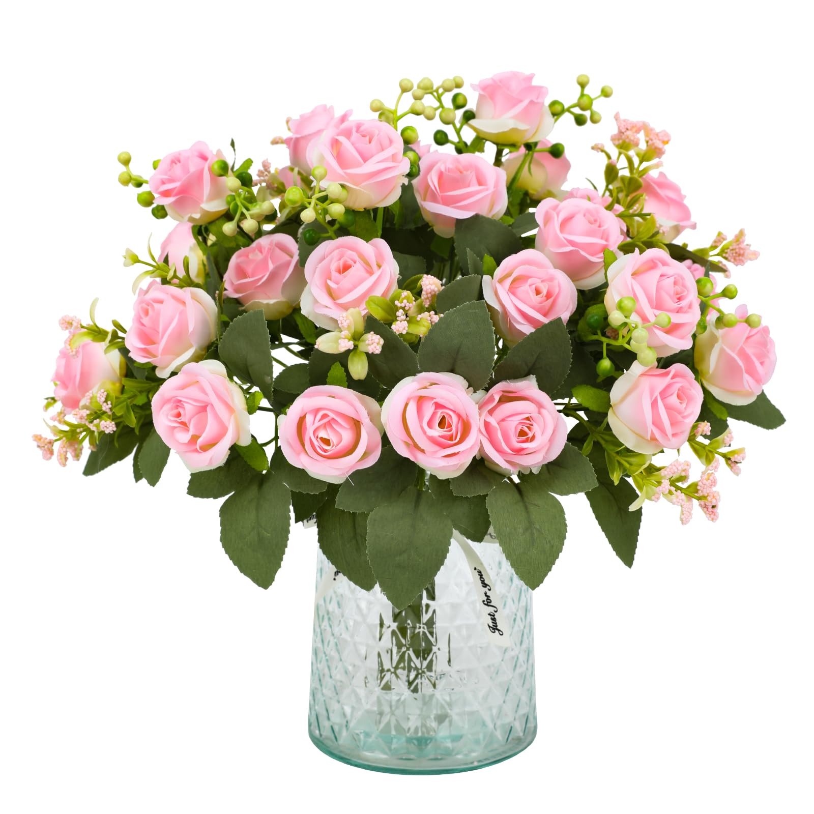 4 Künstliche Rosen Aus Seide – Mit Stiel, Realistisch, Weiß, Für Deko, Hochzeit, Party, 36 Cm Lang