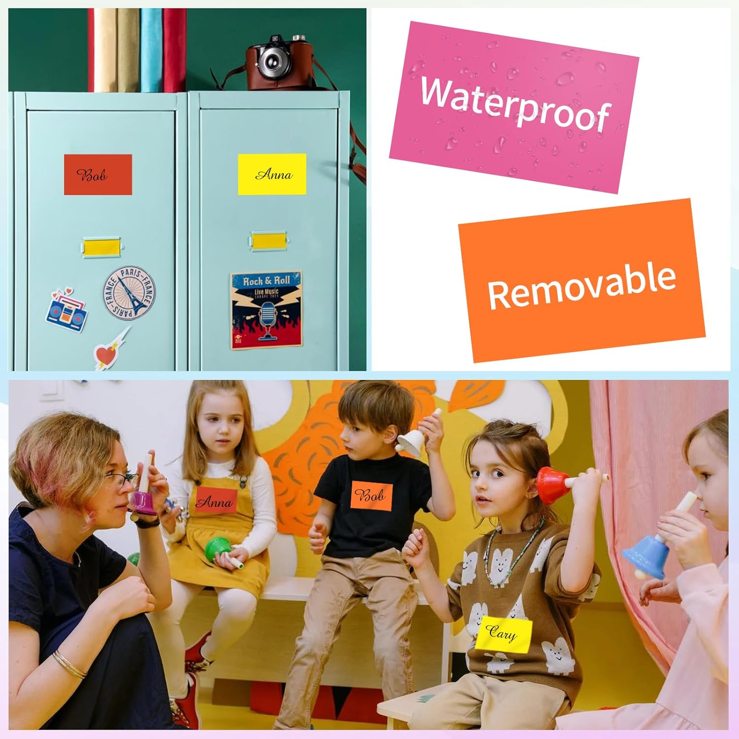 STARLIBOO Removable Colored Labels Stickers, 3X5 Inch Removable Large Label Stickers for Moving Boxes and Storage Bins- Waterproof- Tear Resistant (Multicolor - Image 3