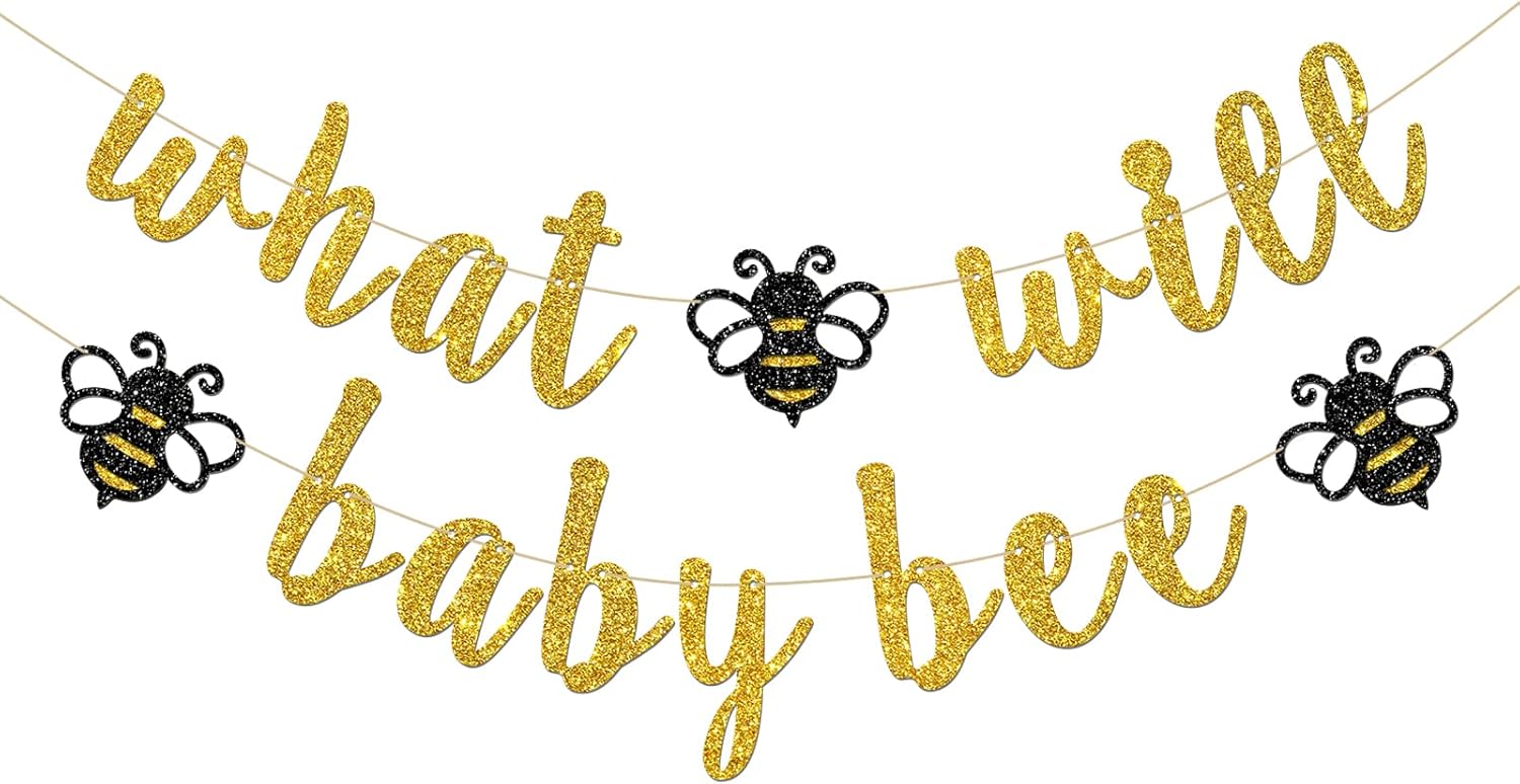 INNORU What Will Baby Bee Banner, Bumble Bee Theme Baby