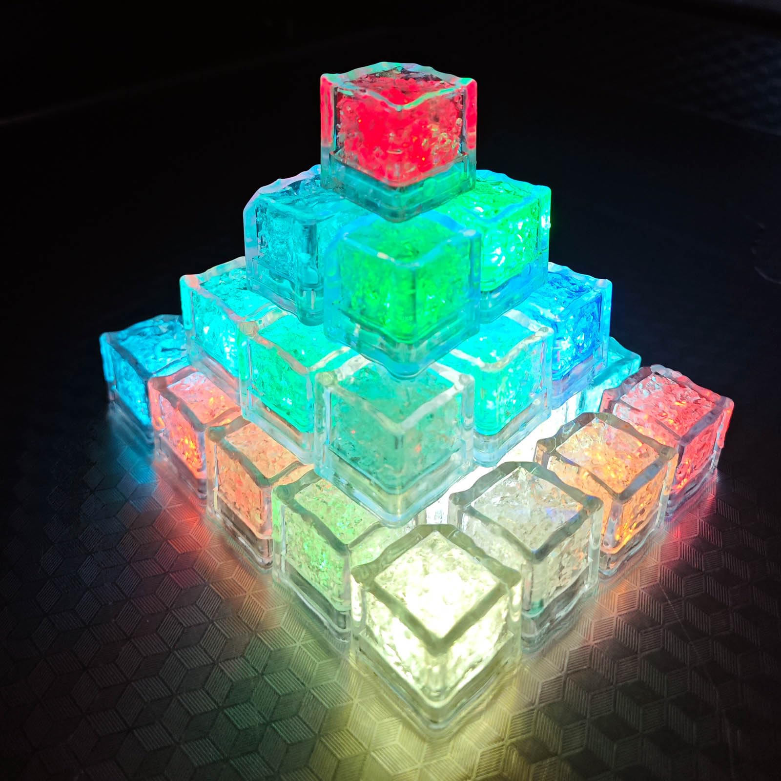240 Pack Light Up Ice Cubes, Glowing Reusable Mini LED Lights for Drinks - Battery Operated, Multicolor Blinking Fast Flash Glow in the Dark for Whiskey, Wine, Party
