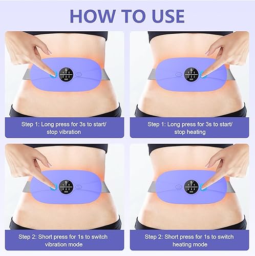 Miniatura 9 de Almohadillas térmicas, almohadilla térmica portátil inalámbrica con 3 niveles de calor y 3 modos de masaje de vibración, almohadilla térmica de