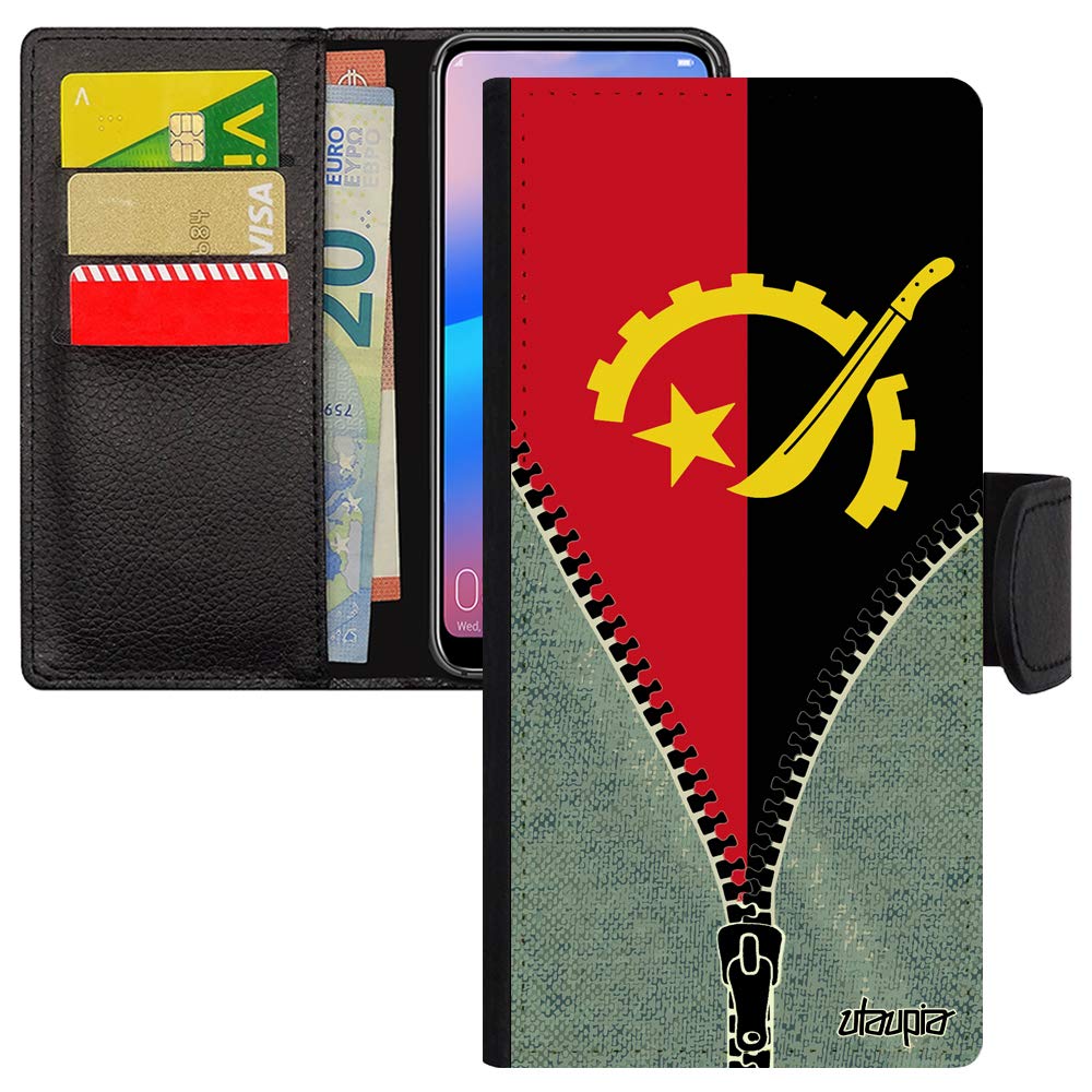 Coque Redmi Note 9s portefeuille anti-rayure drapeau foot Angola