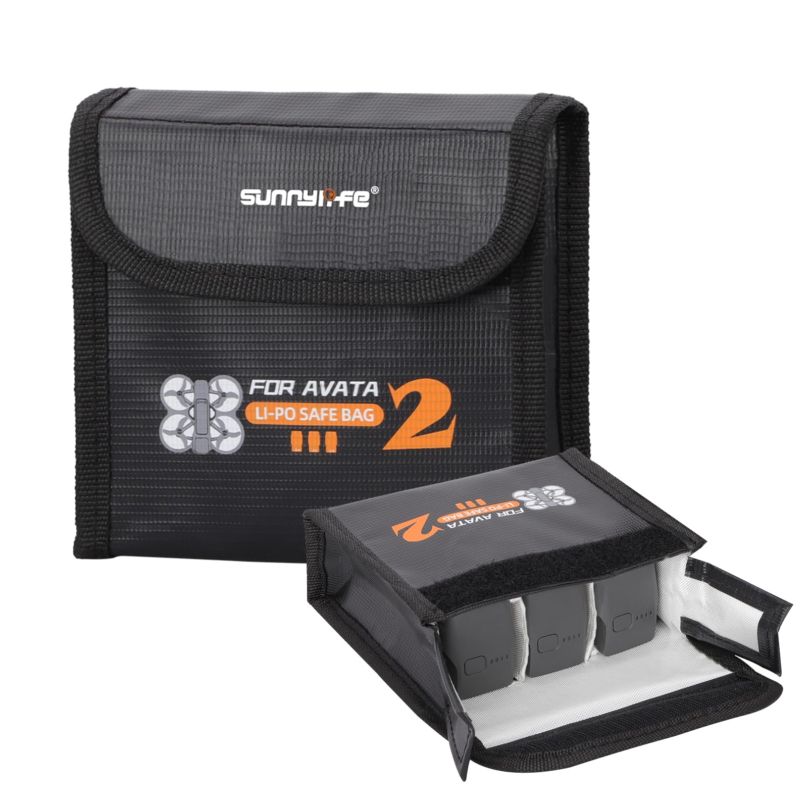 Sinyutia for DJI Avata 2 Lipo Battery Safe Bag, Avata2 Drone Battery Storage Bag, Fireproof & Explosion-Proof Safe Transport Protective Case For DJI