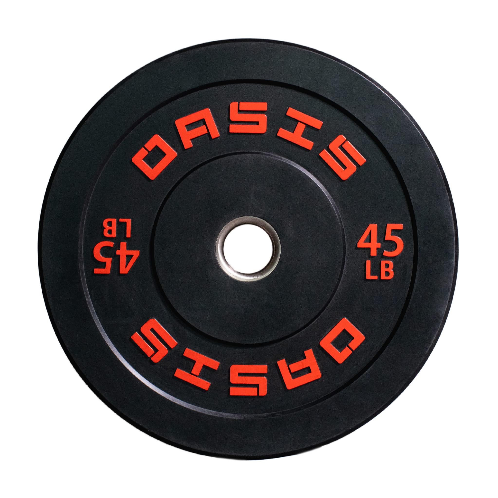 45 LB Bumper Plate Weight Plate with 2-inch Steel Hub for Strength Training & Weightlifting