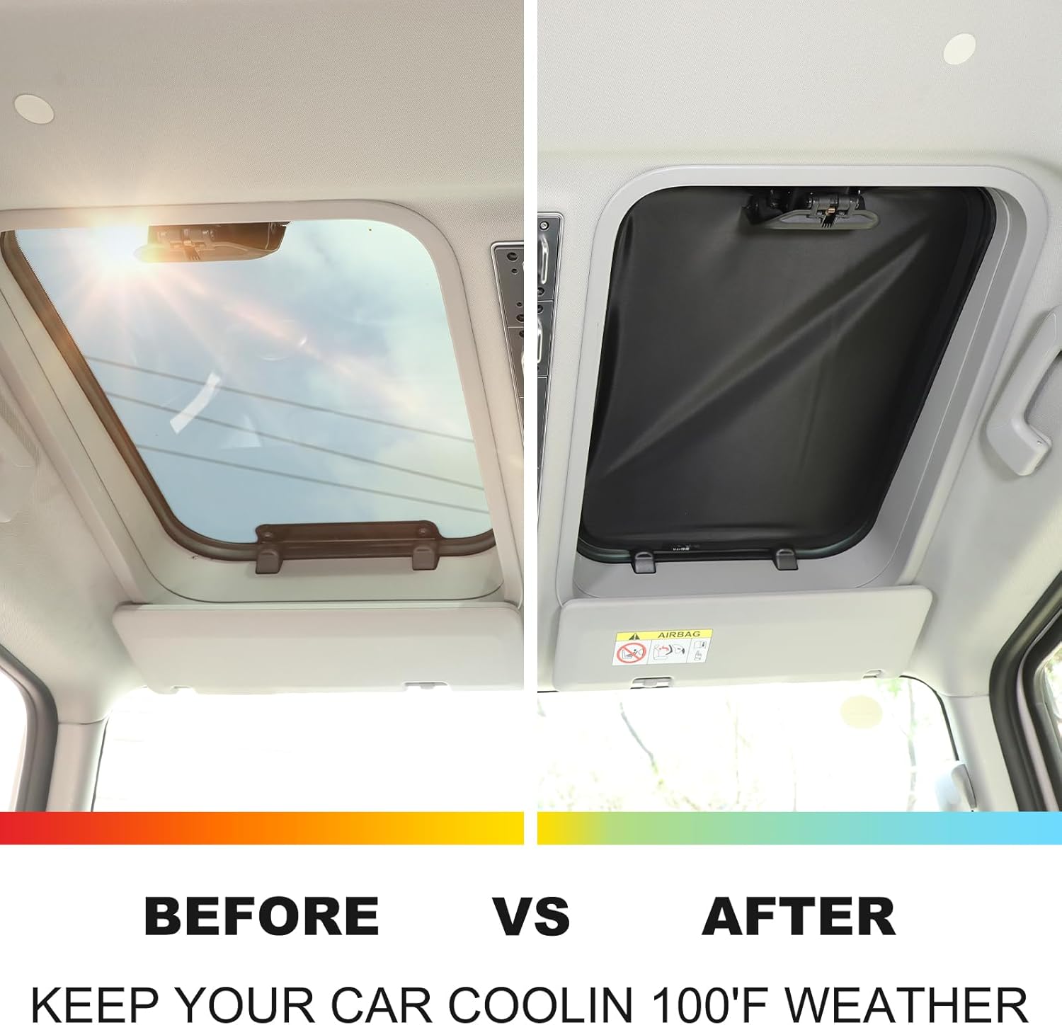 2PCS Sunroofs Sun Shade Compatible with INEOS Grenadier 2022-2025 Folding Sunroof Glass Roof Sunshade Sun Protection UV Protection Roof Glass Sunshade (Black)