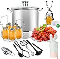 LINMAGCO 12-Piece Canning Starter Kit: 21.5QT Stainless Steel Water Bath Canner Pot with Lid, Rack & Tools for Jams, Pickles