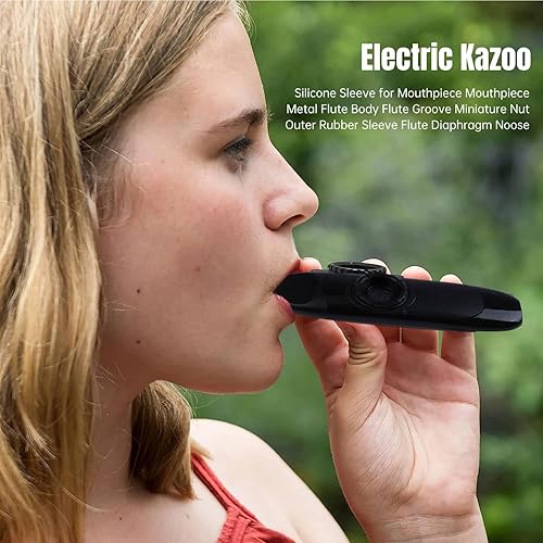 Miniatura 5 de Kazoo eléctrico, Kazoo eléctrico 4.3 con pastilla, instrumento musical de tono ajustable, Kazoo profesional con diafragmas de flauta, adaptador 3.5