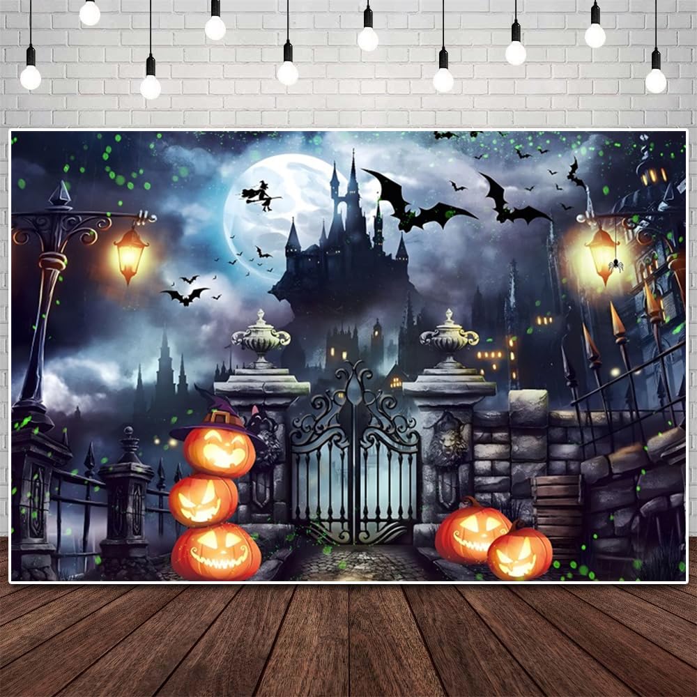 Chat Noir De Halloween, Maison Hantée, Sorcière, Chauve-souris