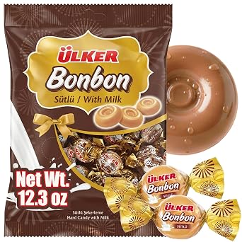 Ceres Gourmet Hard Candy with Milk, 12.3 oz, Caramel Flavored Candy, Turkish individually Wrapped Bulk Candy Bag