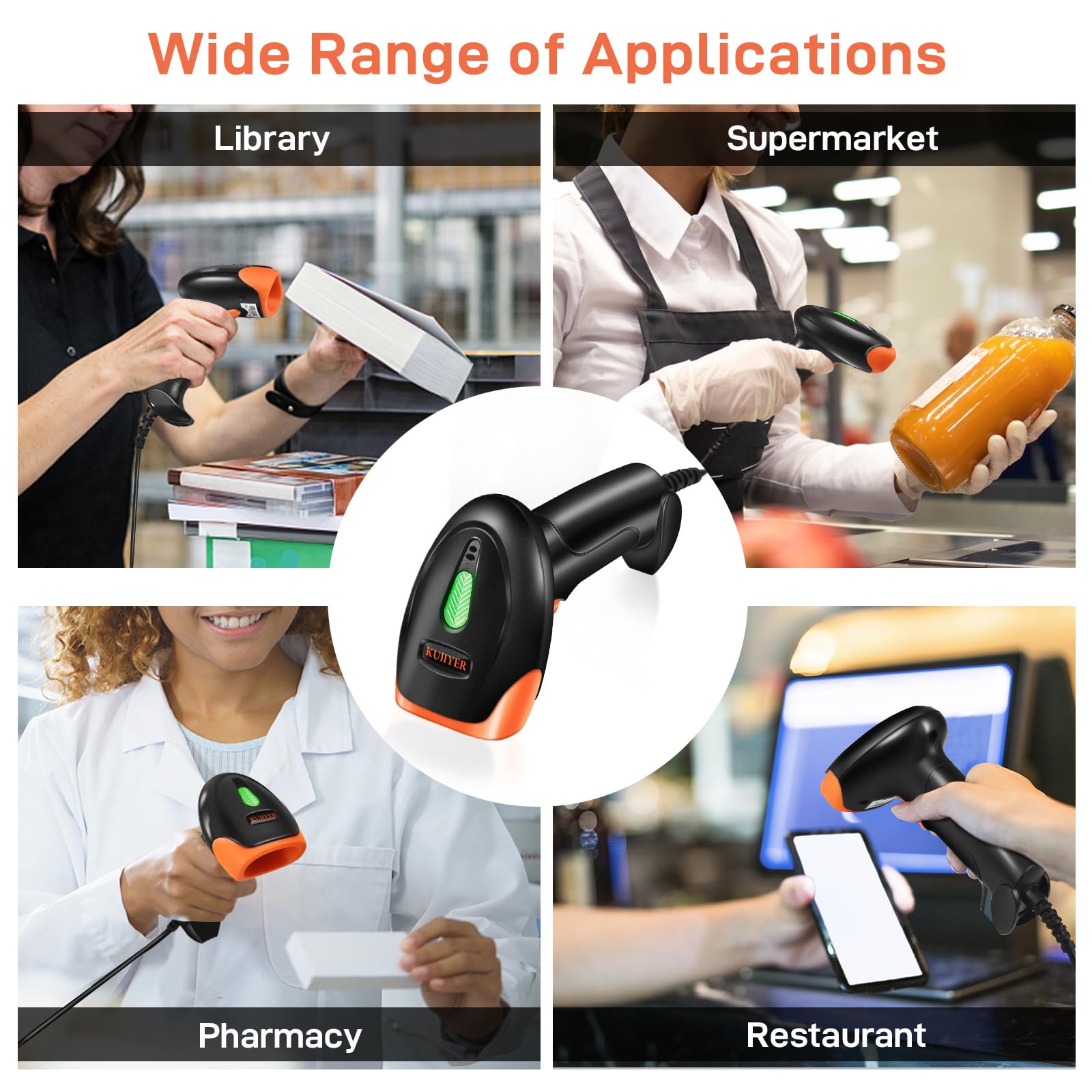 Inateck Lector Codigo Barras Bluetooth,Escaner Codigo De Barras 2D 1D,QR Lector Codigo Barras Con Pantalla Táctil Y Base Inteligente,CMOS+CCD Duales Módulos, Compatible Con App SDK,P8