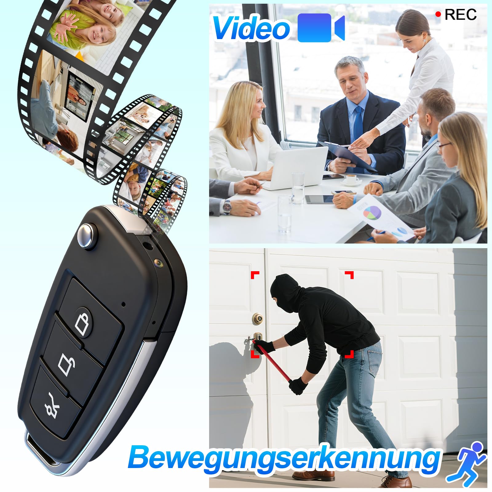 Bodycam Körperkamera Mini, 1080P HD Mini Kamera mit Akku mit Nachtsicht, 120° Weitwinkelobjektiv Kleine Kamera HD mit Bewegungserkennung