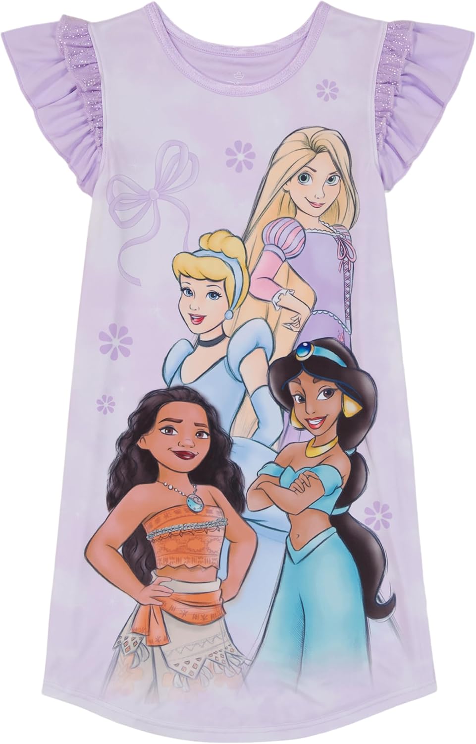 Disney Girls' Dress Nightgown, Short-Sleeve Fantasy Gown, Soft & Cute Pajamas for Kids