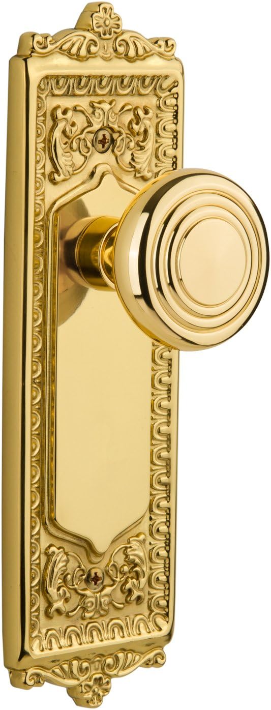 Nostalgic Warehouse Egg & Dart Plate with Deco Knob, Single Dummy, Satin Nickel