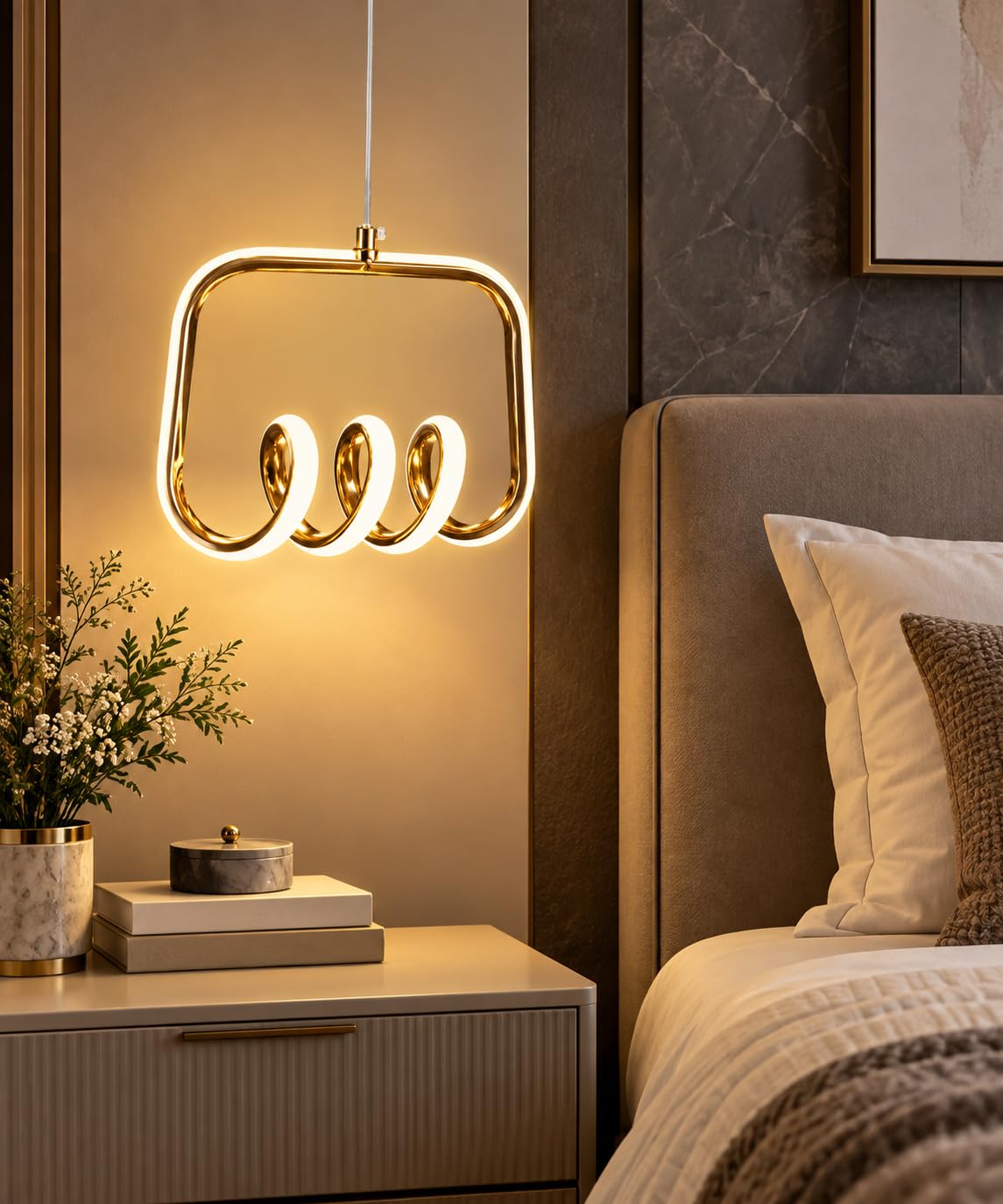 FILLISKA Colour Changing Pendant Light - FrenchGold -11