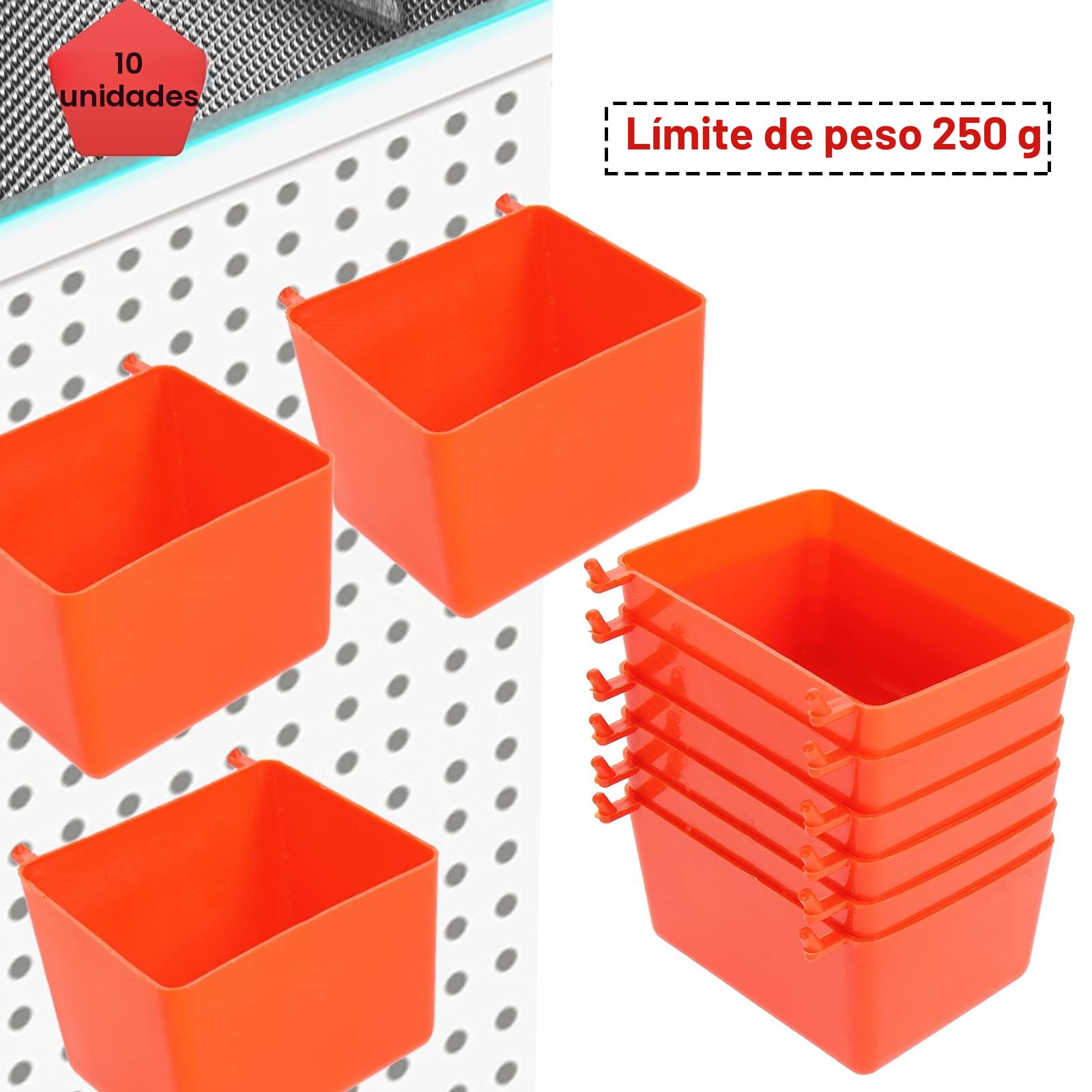Surtido de 144 ganchos para tablero de clavijas con cubos de clavijas, cerraduras de clavija, para organizar varias herramientas para garaje, banco de trabajo, cocina