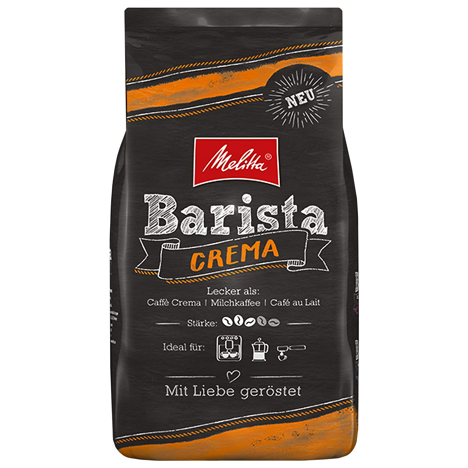 Melitta Barista Crema, Ganze Kaffeebohnen 4x 1000g (4000g) - ausgewogener, harmonischer Kaffee