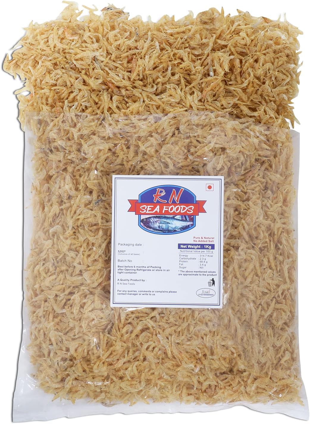Suka Javla (Sookha Jheenga) – 1 Kg Baby Dry Prawns | Small Size Dried Shrimp | Kerala Konch Dry Fish | Natural Sun-Dried Seafood | Indian Sukha Javla | Ready to Cook | Dry Seafood for Curry, Chutney, Pickle & Fry
