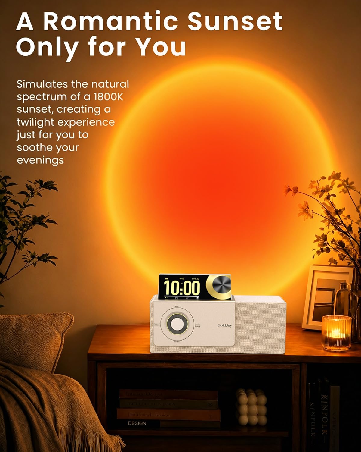 Goldjoy 7-in-1 Bluetooth-Lautsprecher, kabellose Ladestation für Zuhause