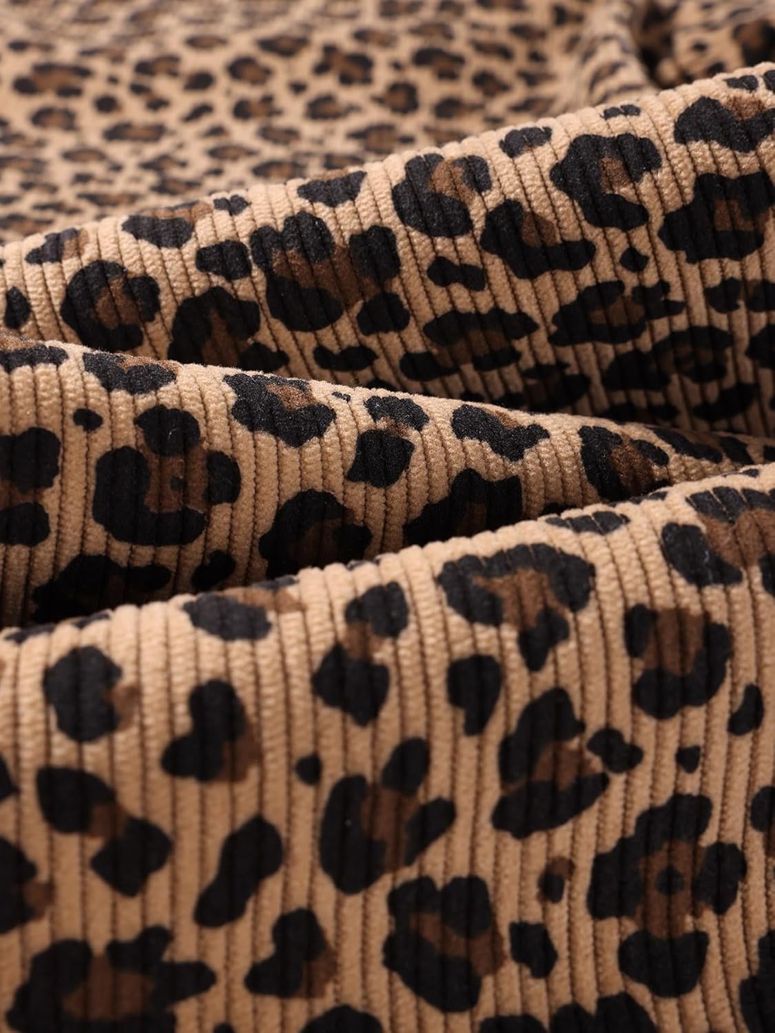 Girls Leopard Print Knit Pants Winter Warm Wide Leg Trousers,Teen Girls High Waist Casual Pants - Image 7