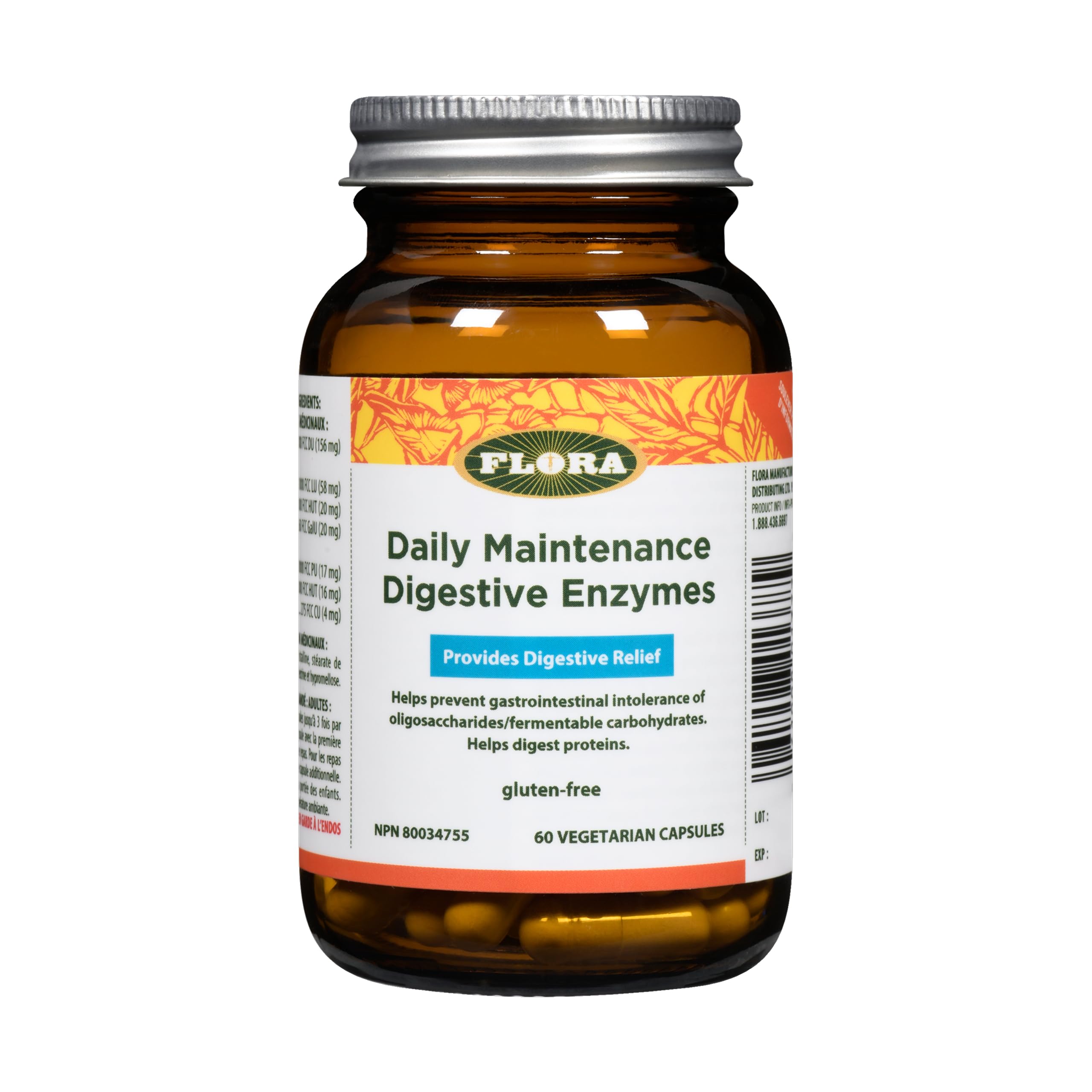 Flora Health Daily Maintenance Digestive Enzyme Supplement to Aid