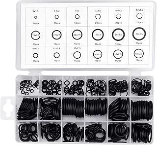 Wandefol 279 Pièces Joints Toriques en Caoutchouc, Rondelle Joints d'étanchéité Assortiment, Anneaux O Ring Accessoire Réparation pour Robinetterie, Plomberie, Automobile, Noir