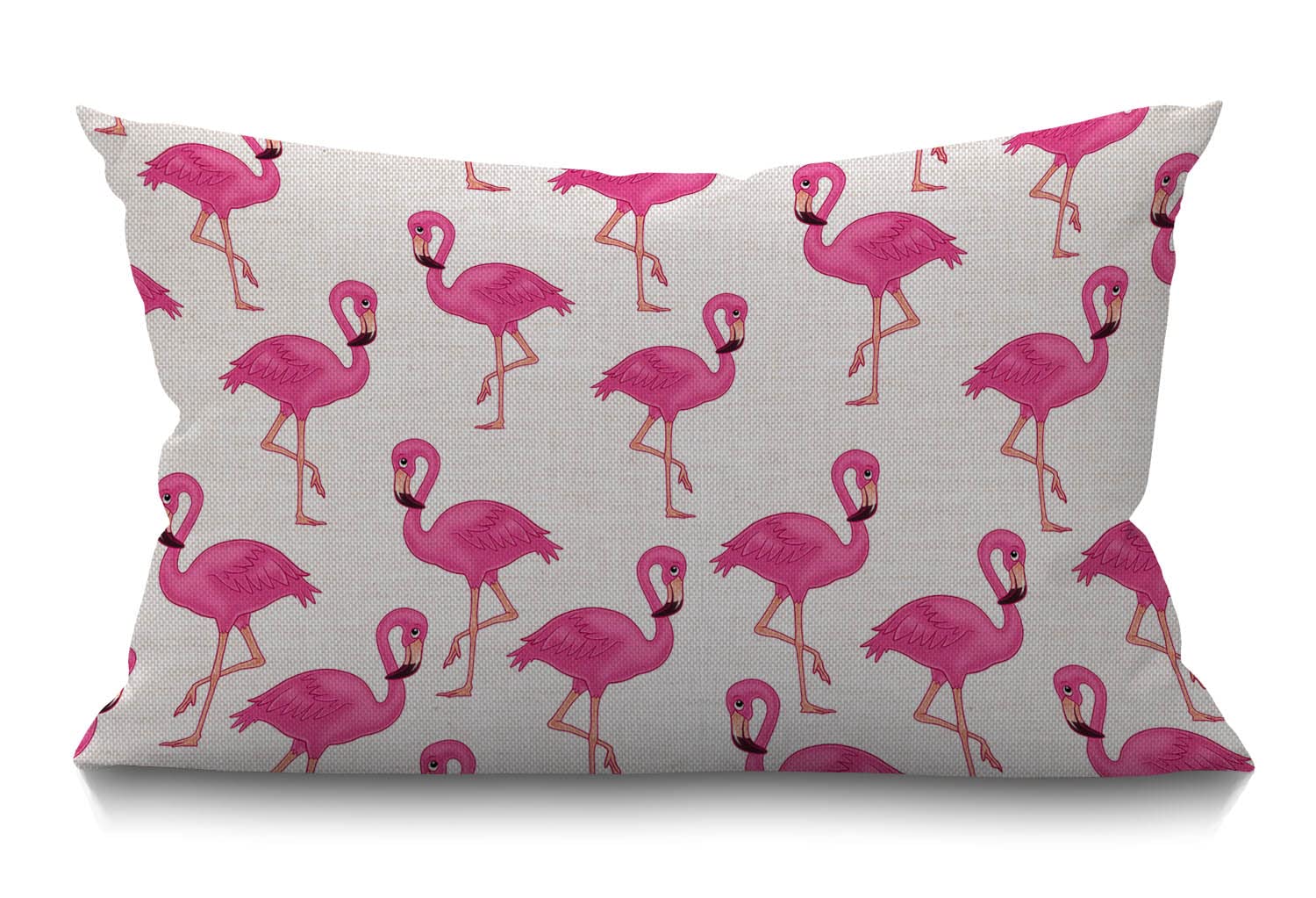 Bgbdeia Multi 172 Flamingo Cushion Cover Farmhouse Girlish Animal Fashion Adorable Little Cute Summer Pink Decorations Pillow Cover Case For Sofa Couch Cotton Linen 30 X 50 Cm 12X20 Inches