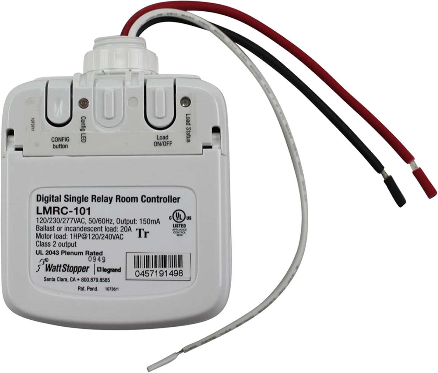 Wattstopper LMRC-101 Digital Room Controller on/Off Single Relay Room Controller