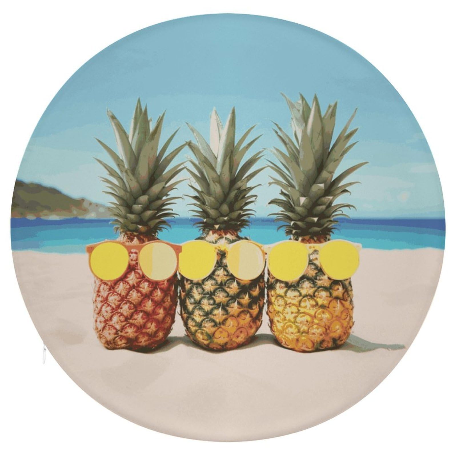 Adfgyerh Style Seaside Beach Yellow Geometric Pineapple Cushion Memory Foam Pillow Core，Seat Cushion Detachable Design，Chair Cushions Suitable For All Seasons, And Can Be Used In Offices, Dining Rooms, Homes, And O