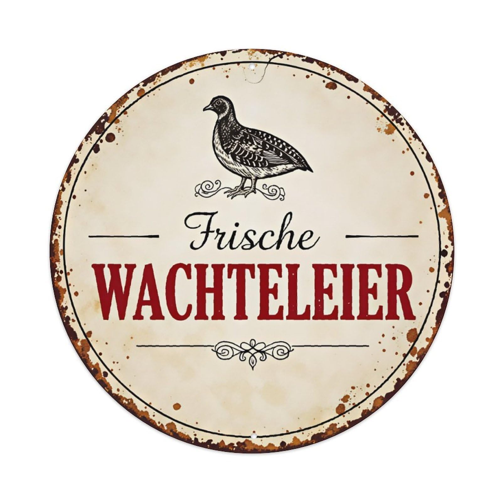 Frisch Wachteler Quail Vintage Farm Decor Plaque Vintage Aluminium Metal Sign, Retro Wall Decor for Home, Bar, Garage & Farmhouse 20x20cm
