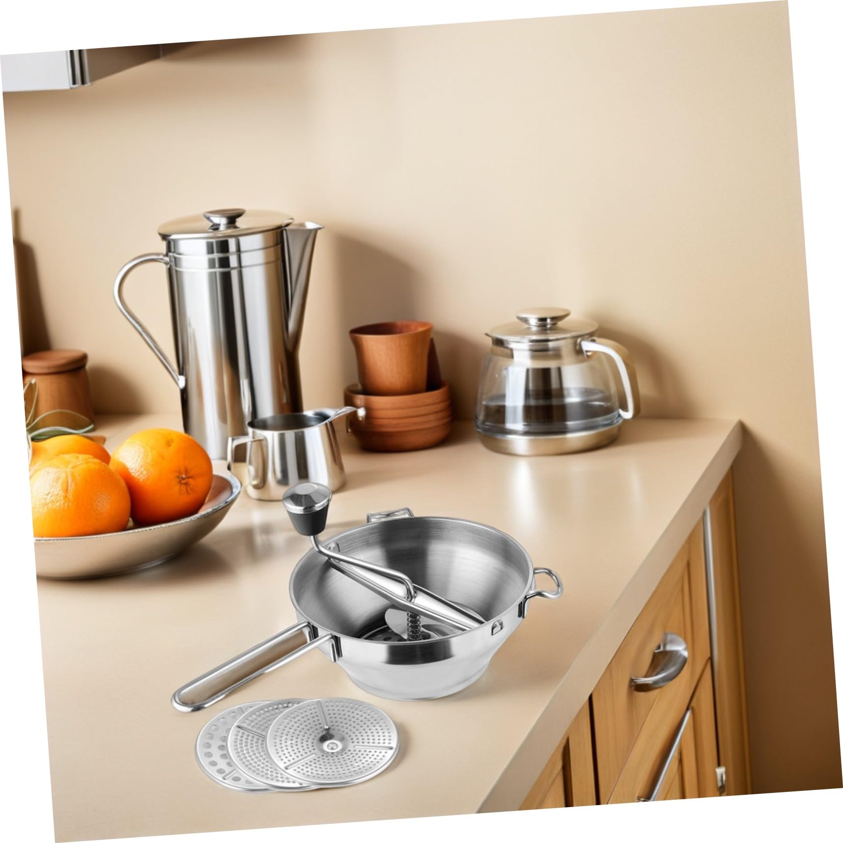 COLLBATH Edelstahl Kartoffelpresse Robuster Gemüse Kartoffelstampfer Manueller Kartoffelcrusher Komfortabler Food Masher für Kartoffelpüree und Obstpüree Langlebig und Rostfrei