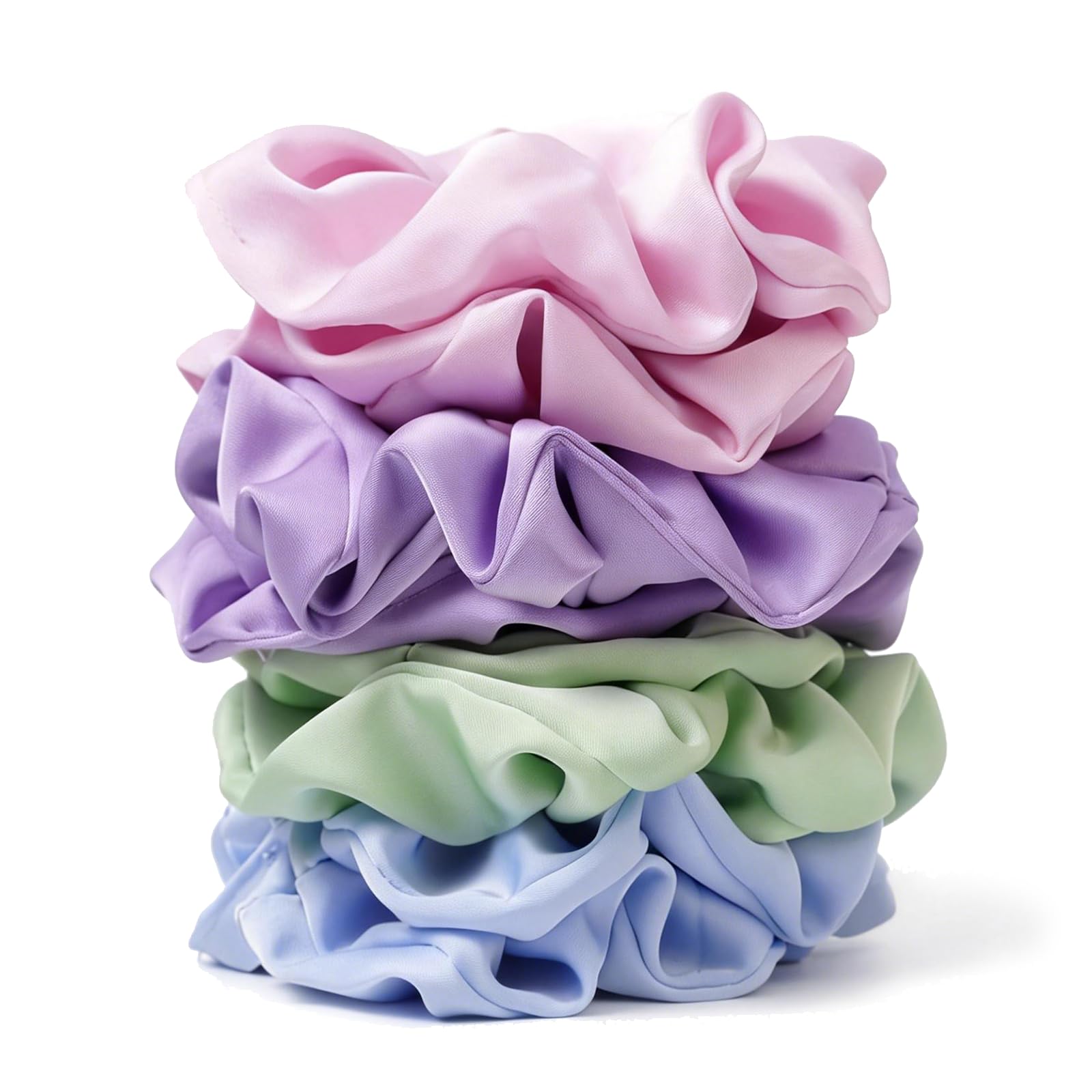 Satin Scrunchies - 8 Black Silk Hair Ties -14