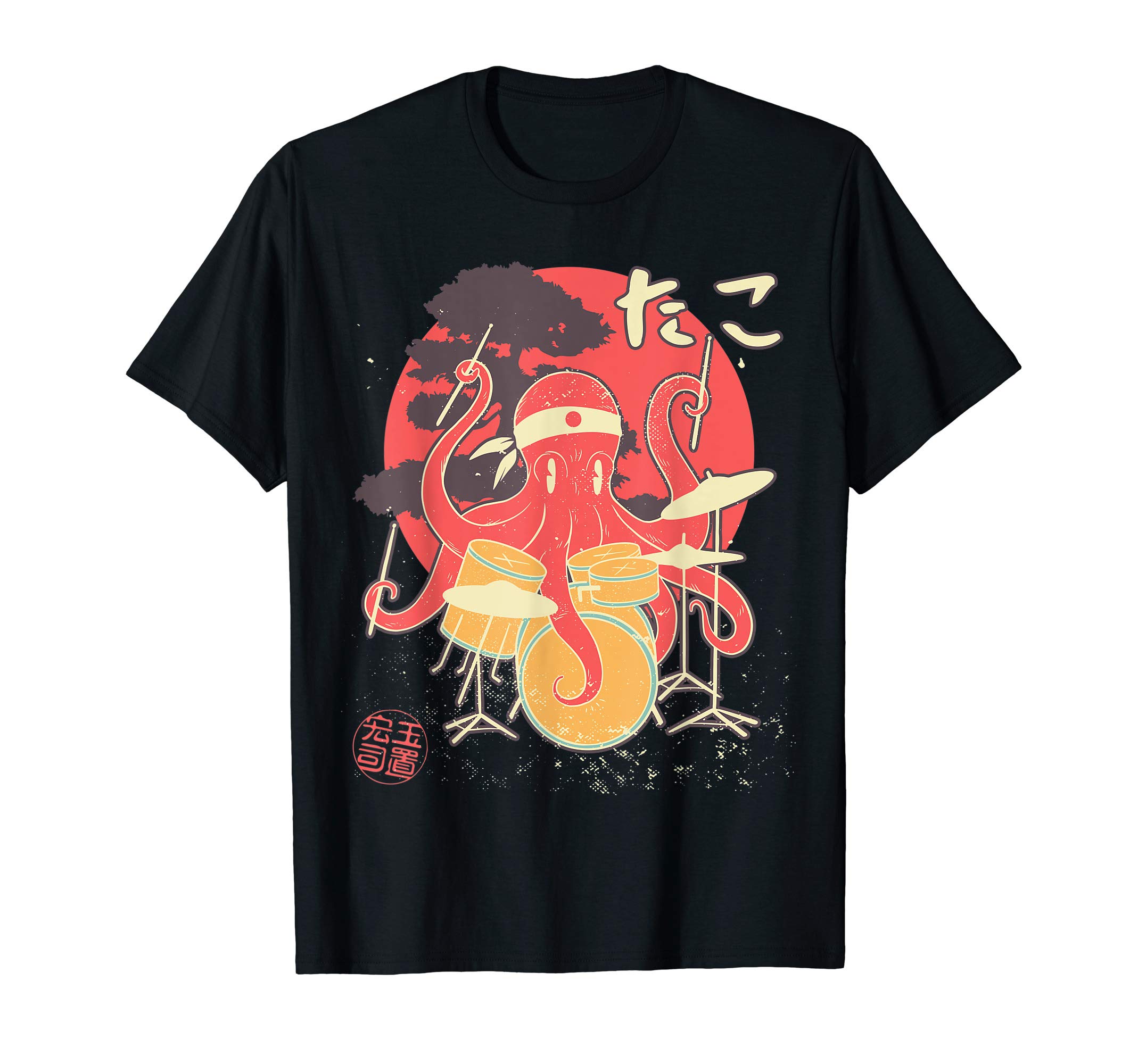Kawaii Octopus, Japanese Aesthetics & Anime GiftsJapanese Drummer Octopus Kawaii Tako, Takoyaki, Cute Octopus T-ShirtOEKO-TEX STANDARD 100