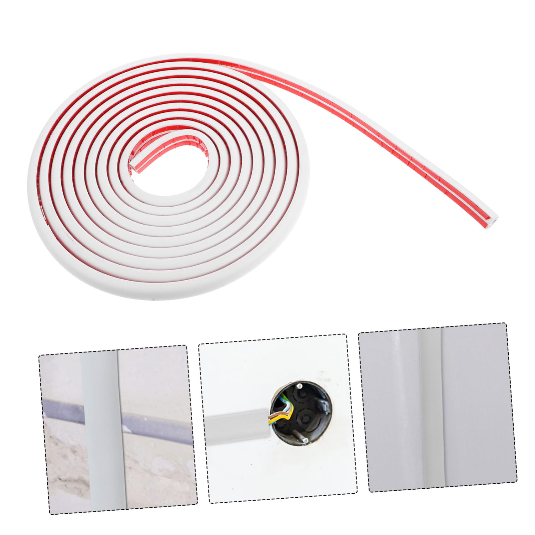 Canalina Adesiva per Cavi da Pavimento in PVC Morbido Trasparente Flessibile e Resistente Copertura per Nascondere Fili in Casa e Ufficio Facile da Installare e Gestire