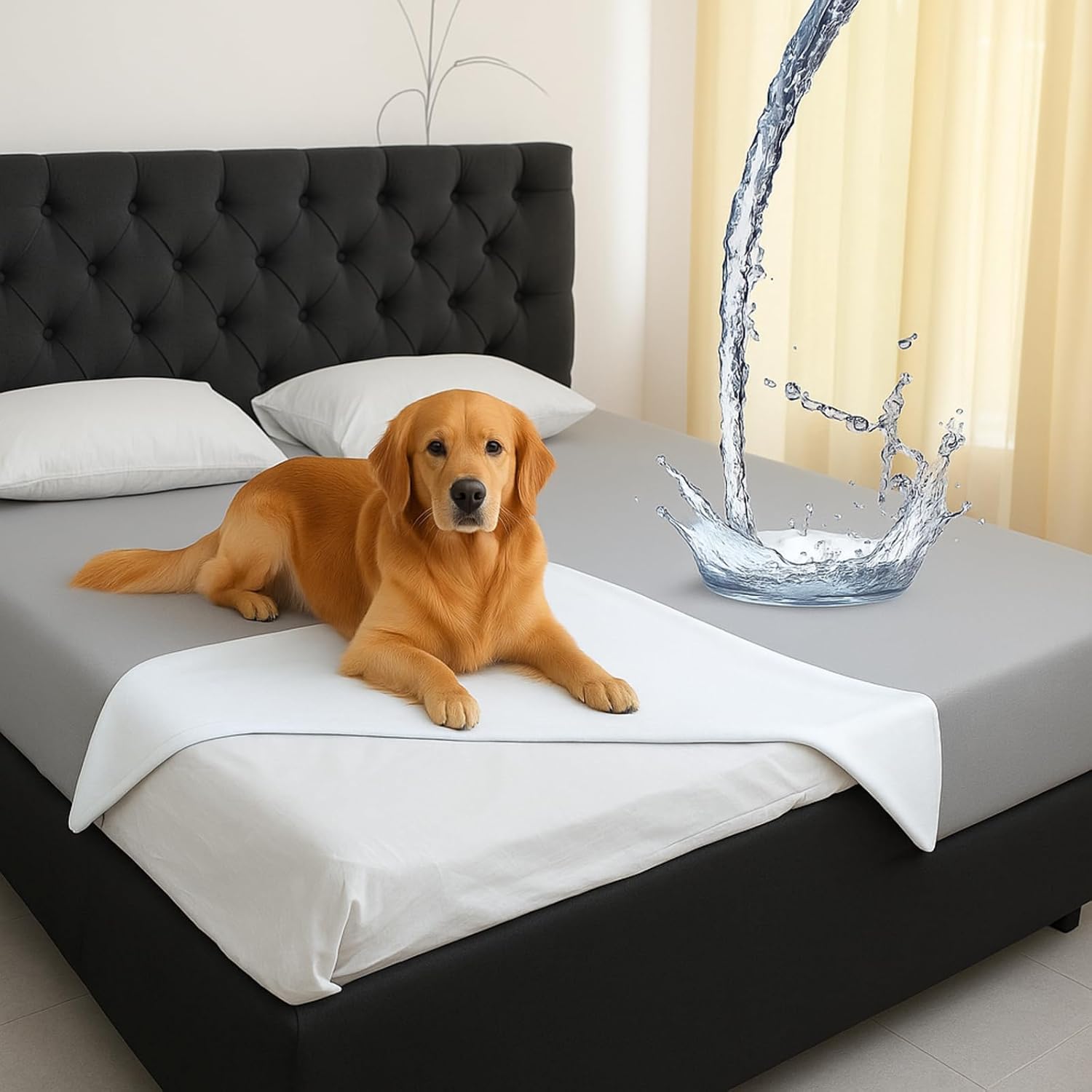 Waterproof Blanket Queen Size, Gray TPU Polyester 78'' x 100'' Water Proof and Stain Resistant Mattress Protector Mat for Bed, Leakproof Protective Pet Mat