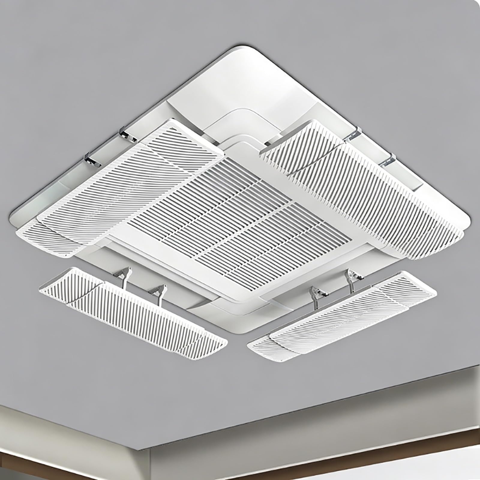Set di 4 Deflettore per Aria Condizionata Centralizzata Estensibili, Deflettore Condizionatore da Soffitto per Condizionatore D'Aria Centralizzato, Anticondensa