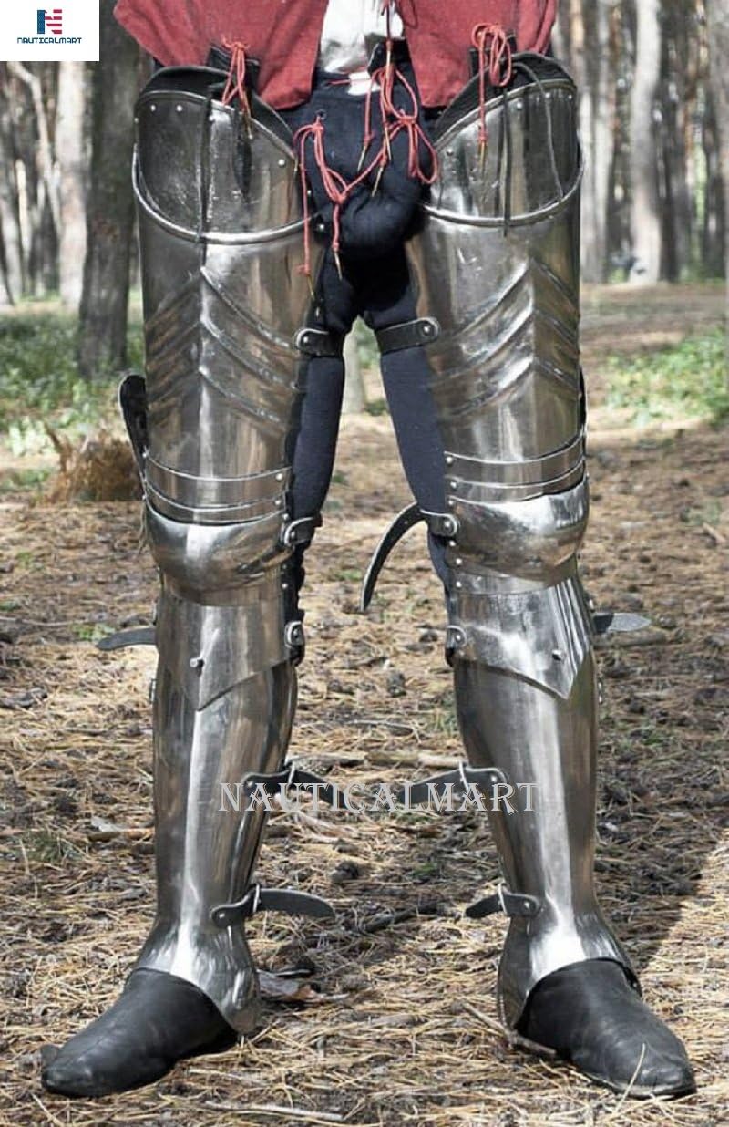 Nauticalmart Advanced Leg Armor, Complete Gothic Fluted Cuisses, Knees and Greaves