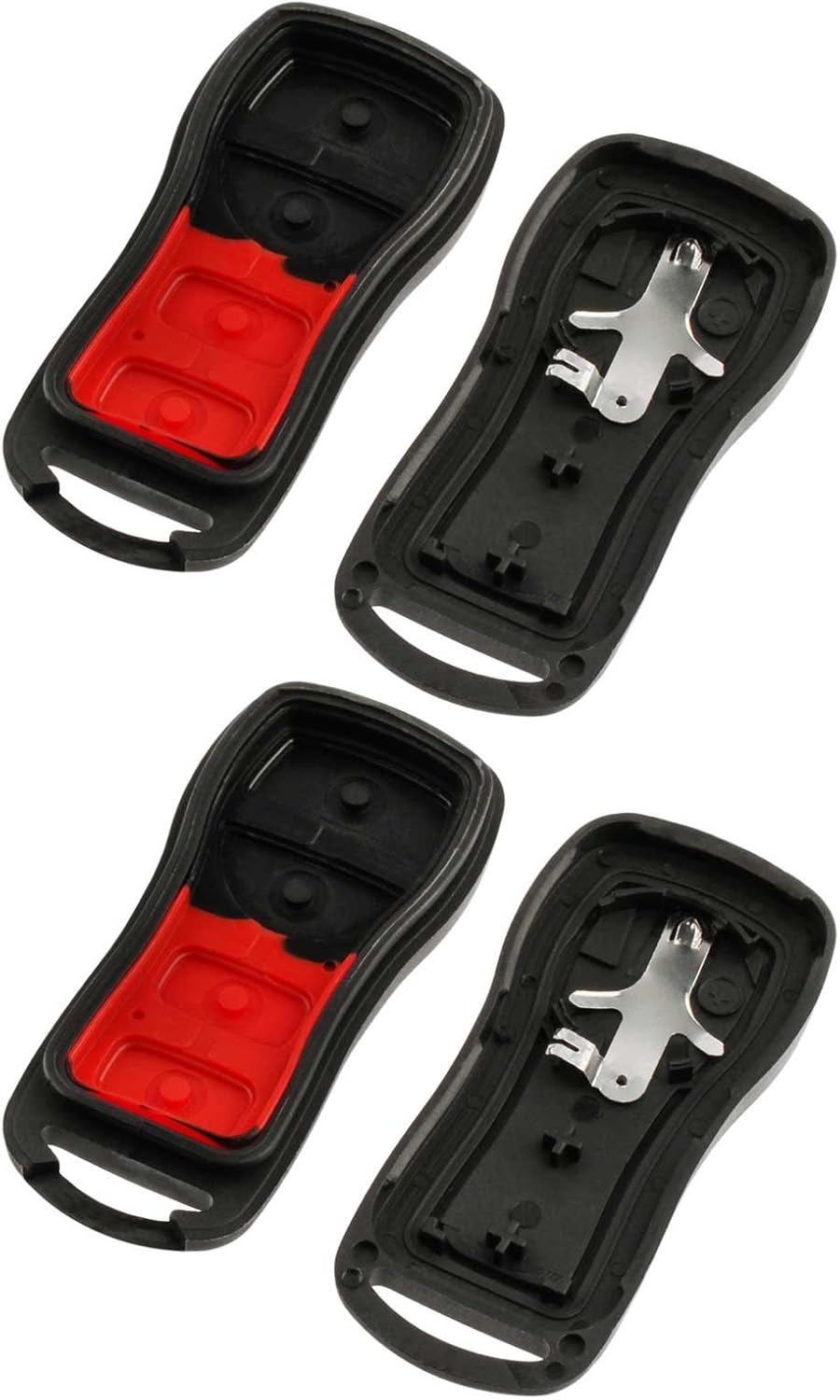 2 Key Fob Keyless Entry Remote Shell Case & Pad fits Nissan & Infiniti
