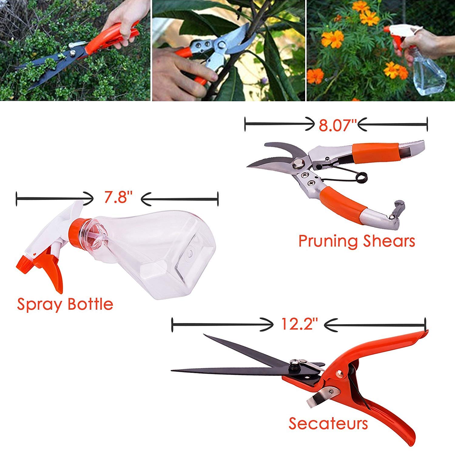 Ensemble d'outils de jardinage 12 pièces, outils de soins botaniques, avec valise, y compris couteau d'élagage, sécateur à la truelle, élagage, râteau de jardin - cadeau de jardinage