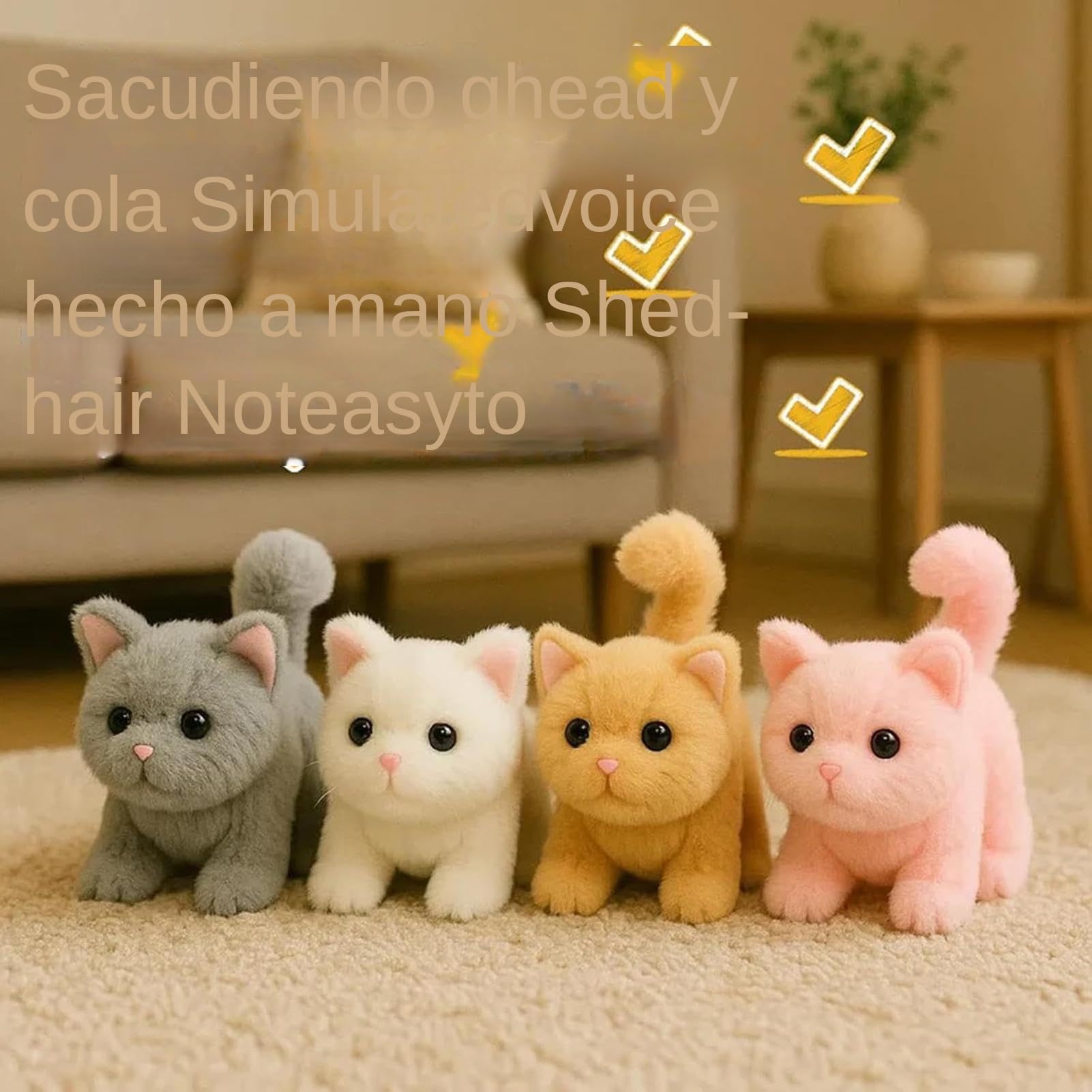 Robot Gato De Peluche Interactivo Con Sonidos Reales | Mascota Robótica Con Sensores De Movimiento | Carga USB Para Regalar