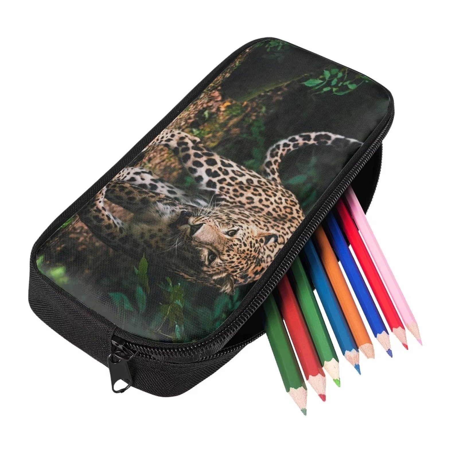 Showudesigns Leopard Pencil Case for Girls Boys Pen Bag for Middle Primary Kids Portable Pen Box Pensonalised School Supplies Cheetah Animal Print - Image 2