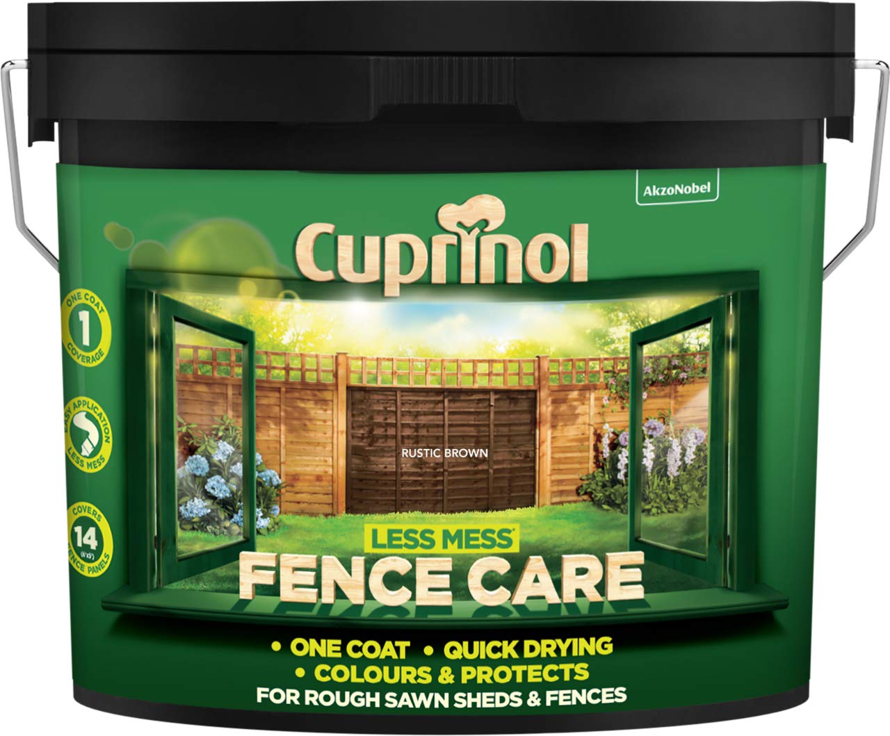 Cuprinol Rustic Brown Less Mess Fence Care 9 Litres