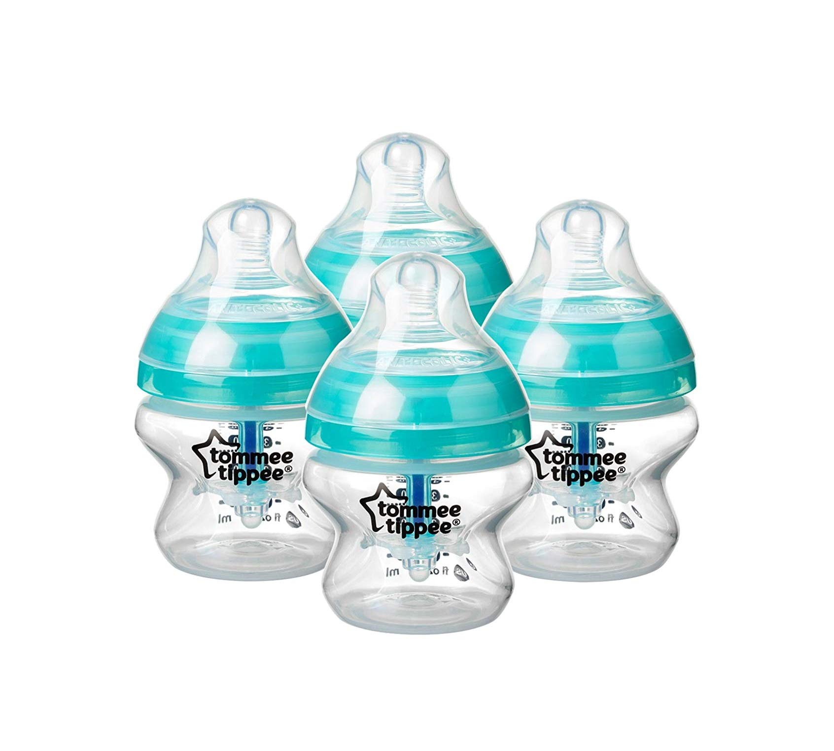 Tommee Tippee Anti-Colic Baby Bottles, Slow Flow Breast-Like Nipple and Unique Anti-Colic Venting System, 5oz, 4 Count