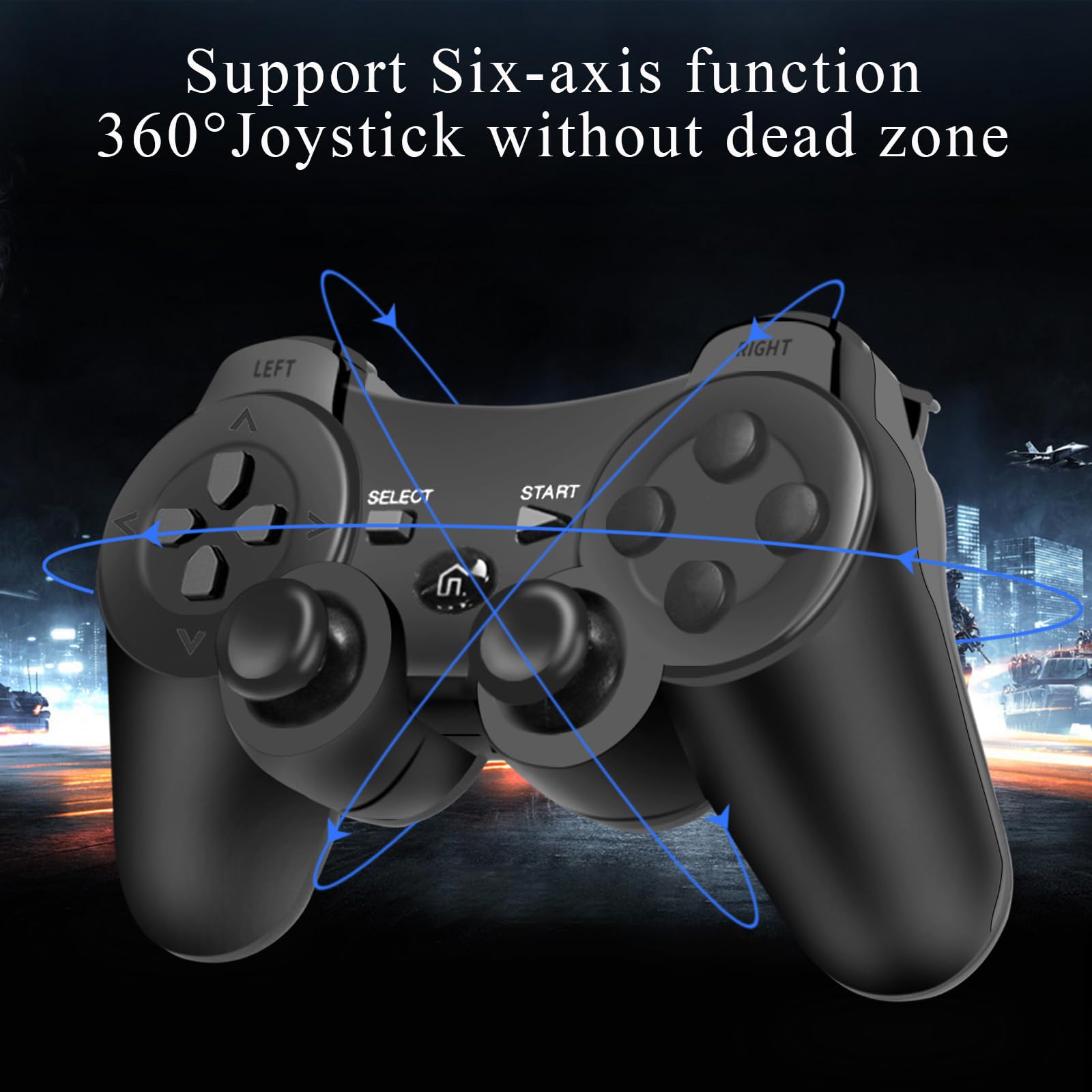 gamtooy Mando Play3, Replacement for PS3 Controller, Mando inalámbrico compatible con la consola Play 3 con doble vibración y sensor de movimiento - 5